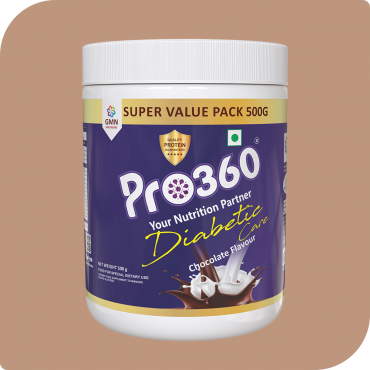 Pro360 Diabetic Care Chocolate 500g Complete and Balanced Nutrition for Diabetes Control – Rich in Protein & Essential Nutrients for Good Health & Improved Immunity – No Added Sugar