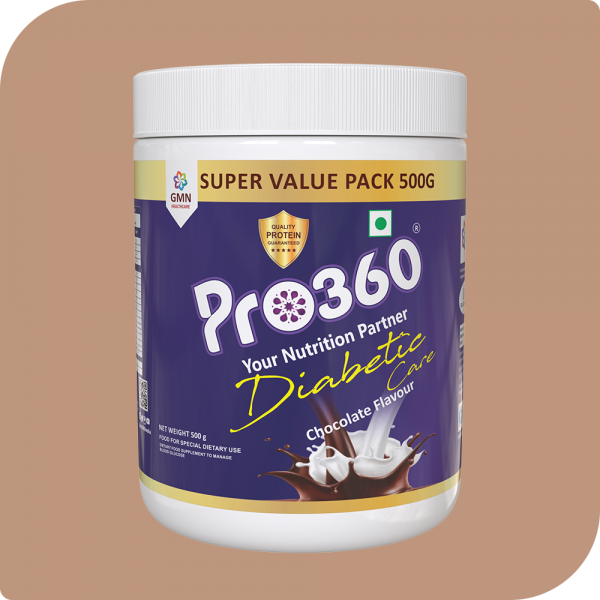 Pro360 Diabetic Care Chocolate 500g Complete and Balanced Nutrition for Diabetes Control – Rich in Protein & Essential Nutrients for Good Health & Improved Immunity – No Added Sugar