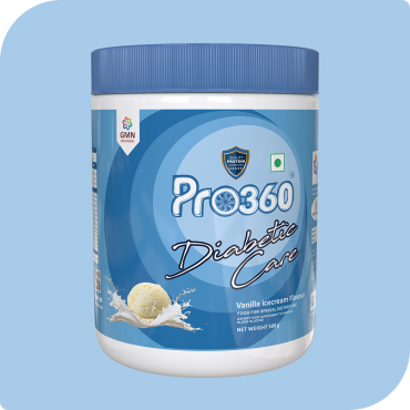 Pro360 Diabetic Care Vanilla Icecream 500g Complete and Balanced Nutrition for Diabetes Control – Rich in Protein & Essential Nutrients for Good Health & Improved Immunity – No Added Sugar