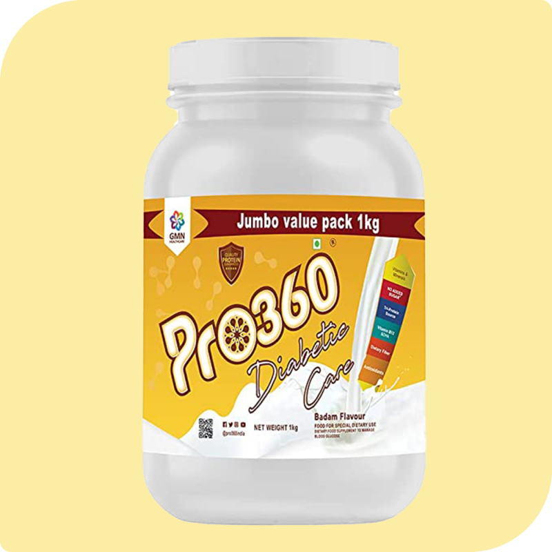 Pro360 Diabetic Care Badam 1kg Jumbo Pack Complete and Balanced Nutrition for Diabetes Control – Rich in Protein & Essential Nutrients for Good Health & Improved Immunity – No Added Sugar