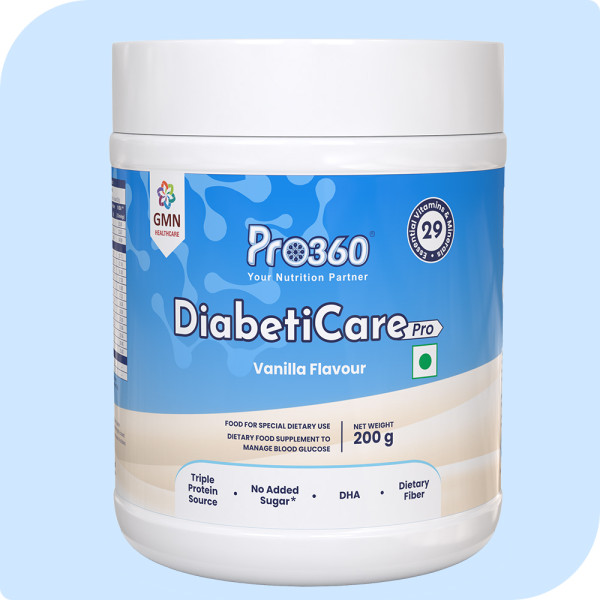 Pro360 DiabetiCare Pro Vanilla 200g Complete and Balanced Nutrition for Diabetes Control – Rich in Protein & Essential Nutrients for Good Health & Improved Immunity – No Added Sugar