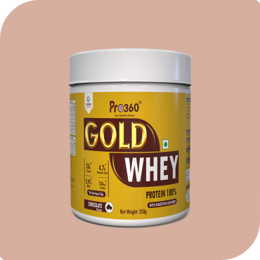 Pro360 Gold Whey Protein - Chocolate 250g - (100% Whey Protein with Digestive Enzymes, 23g Protein, 5.97g BCAA, 4.7g Glutamic Acid per Serving)