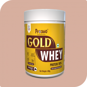 Pro360 Gold Whey Protein - Chocolate 400g - (100% Whey Protein with Digestive Enzymes, 23g Protein, 5.97g BCAA, 4.7g Glutamic Acid per Serving)