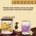 Pro360 Hair Grow Chocolate 250g - Nutritional Protein Supplement Powder - Enriched with Biotin (Vitamin B7) and Green Apple Skin Extract for Healthy Hair, Glowing Skin & Nails for Women & Men