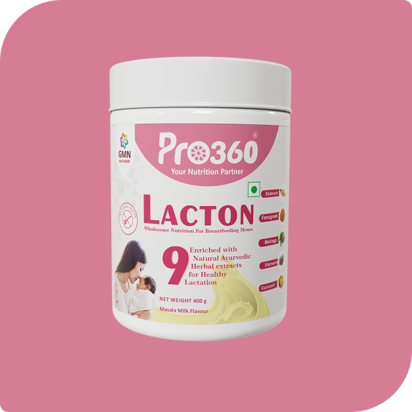 Pro360 Lacton Masala Milk 400g Supplement Powder for Breastfeeding and Lactating Mothers - Enriched with Shatavari, Silymarin, Moringa, Curcumin, Cumin, Fennel, Fenugreek to Boost Lactation