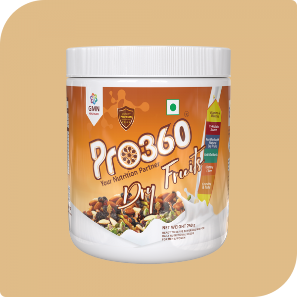 Pro360 Dry Fruits Protein Powder with Natural Dry Fruits with Immunity Boosters - Zinc, Vitamin C, Vitamin D