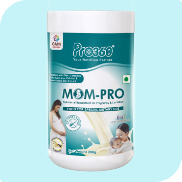 Pro360 MOM-PRO French Vanilla 200g Nutritional Supplement Powder for Pregnant Women – Ideal Maternal Nutrition during Pregnancy with Protein, DHA, Green Apple, Vitamins, Minerals 