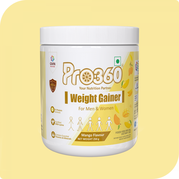 Pro360 Weight Gainer Mango 250g | More Calorie |Dietary Supplement |Ready To Serve |Weight Gain For Men & Women