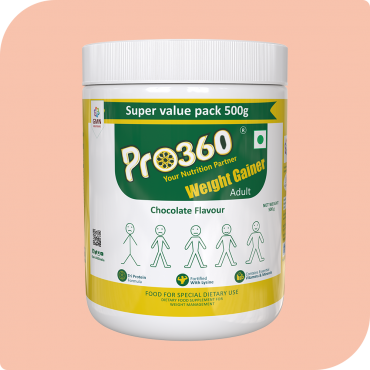 Pro360 Weight Gainer Chocolate 500g | More Calorie |Dietary Supplement |Ready To Serve |Weight Gain For Men & Women
