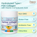 Pro360 Marine Collagen Peptides for Healthy Skin, Hair, Nails, Bone and Joint, Post workout Recovery - Hydrolyzed Type 1 Fish Collagen for Men and Women - 100% Wild Caught Fish - Orange flavor 200g