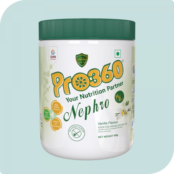 Pro360 Nephro HP - Dialysis Care Nutritional Supplement Powder - High Protein, High Calorie Formula Enriched with L-Taurine, L-Carnitine for Kidney/Renal Health – No Added Sugar